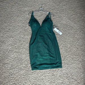 jovani open back emerald dress (size 4)